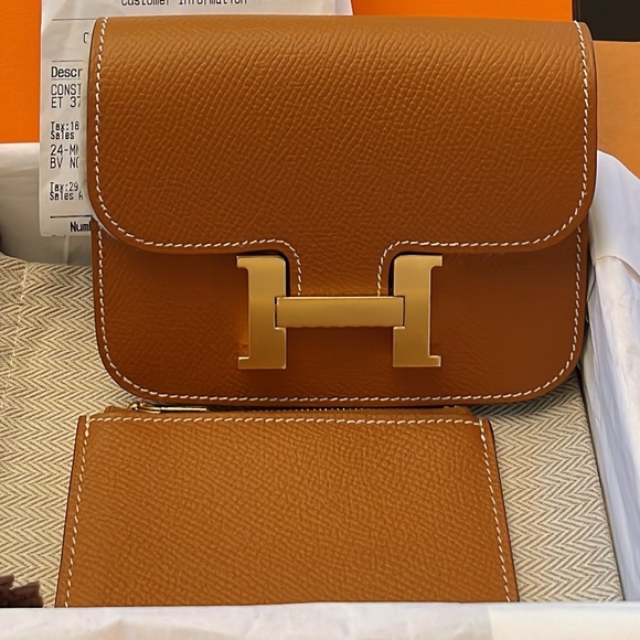 Hermes Constance Slim Wallet Waist Belt Bag Classic Color Gold Hardware! BNIB! - Picture 7 of 12
